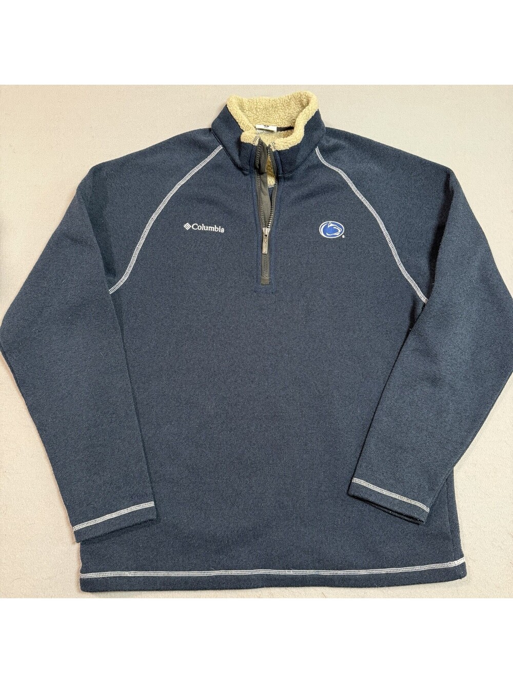 Columbia Penn State Nittany Lions Fleece Pullover Men’s Large Quarter Zip Navy